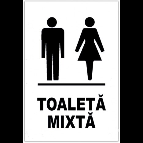 Indicator alb pentru toaleta mixta